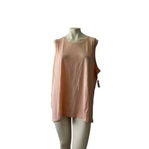 Core IO Women's Soft Pink Tank Top 3XL Round Neck Sleeveless Top Blouse